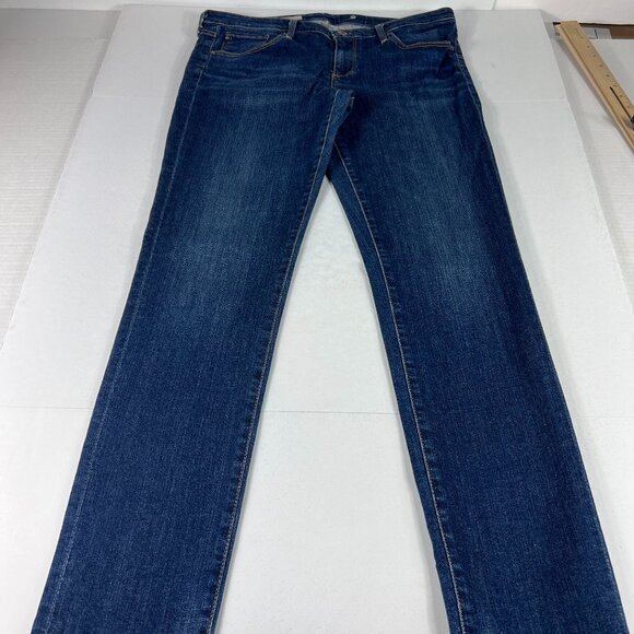 AG Adriano Goldschmid Jean Womens 33x30 Stevie Slim Straight Blue Denim Tag 31 R - Picture 1 of 16